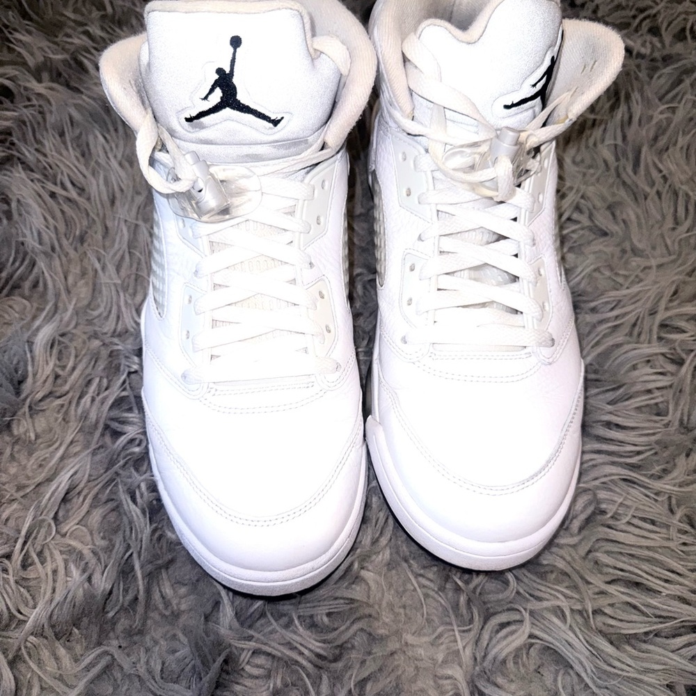 White Air Jordan 5 Sneakers Size 10